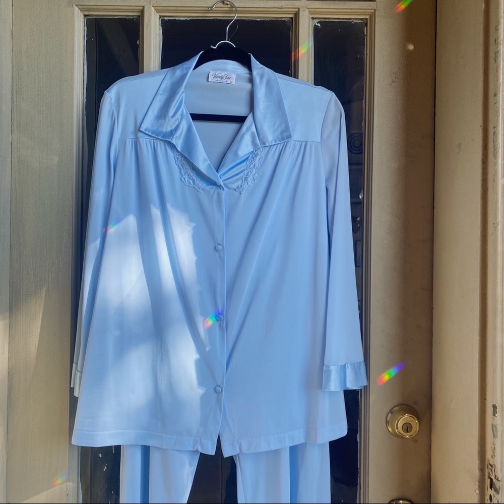 RARE Deadstock Vanity Fair Blue Vintage Pajama Set
